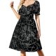 thumbnail image 1 of Vestido de manga corta con diseño de banda de música y garabatos, vestidos de noche para mujer, vestido de mujer, 1 of 7