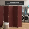 thumbnail image 2 of Red Lantern 6 ft. Tall Woven Fiber Folding Screen - Red and Black - 5 Panel, 2 of 6