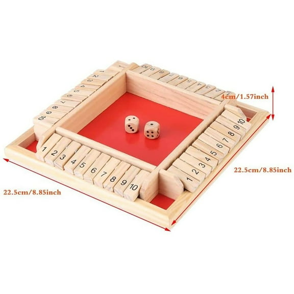 HaoXun Wooden Number Flipping Board Game with Natural Rubberwood Dice - Double-Sided Digital Tiles for 4 Players Family Party Travel Camping Entertainment & Interactive Learning Activity