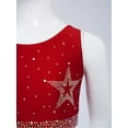thumbnail image 5 of Nyeemya Kids Girls 2 Piece Dance Outfits Sleeveless Sparkle Rhinestones Gymnastics Sports Crop Tops with Shorts Burgundy 14, 5 of 7