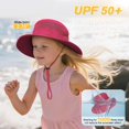 thumbnail image 3 of Zando Sun Hats for Kids Breathable UPF 50+ Bucket Hat for Boys Grils Adjustable Summer Beach Fishing Safari Hat, 3 of 6
