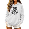 thumbnail image 2 of Molidfa Women's Edgy Skull Hoodie Rocker Graphic Oversized Halloween Pullover Sweatshirt, 2 of 5