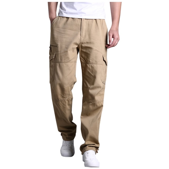 Pantalones de peto resistentes al desgaste con múltiples bolsillos de algodón puro de talla grande para hombre Pompotops oipoqjl23507