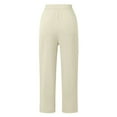 thumbnail image 4 of Pants for Women Mens Sweatpants plus Size Ladies Summer Pants Yoga Leggings for Tall Camp Sweat Women Trouser Casual Athletic Pocket Apparel Size Womens with Stripe Beige XL, 4 of 5