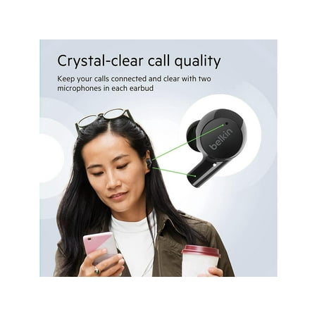 Belkin - SOUNDFORM Rise True Wireless Earbuds - Black