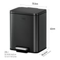 thumbnail image 2 of Bote de basura EKO Madison Acero Inoxidable 20 L Negro Con tapa y pedal, 2 of 5