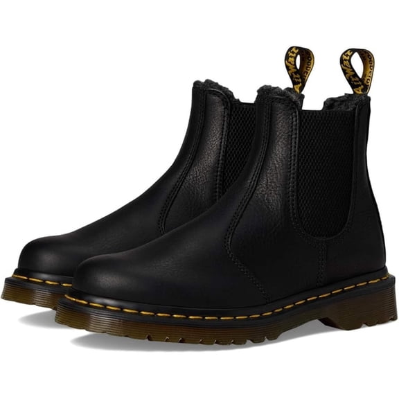 Dr. Martens 2976 Warmwair Boots Women's 5 Black Grizzly Leather Chelsea JOBB1524