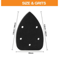 thumbnail image 4 of Almohadilla de interfaz de lijado para mouse con gancho y bucle, paquete de 5, almohadilla de lijado triangular con 5 orificios, almohadilla de respaldo de papel de lija para lijadora de mouse, 4 of 7