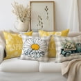 thumbnail image 3 of Throw Pillow Covers 18x18 inch Set of 4,Spring Summer Daisy Flower Couch Pillow Covers,Modern Decorative Pillow Covers for Home Square Pillowcases Yellow, 3 of 6