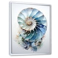 thumbnail image 2 of Designart "Symmetry of Blue Nautilus Ocean Shells" Animals Floater Framed Wall Decor, 2 of 7