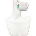 thumbnail image 2 of Delight Jewelry Silver-tone Translucent Green Lucky Four Leaf Clover - Two-tone Daisy Flower Post Earrings, 2 of 4
