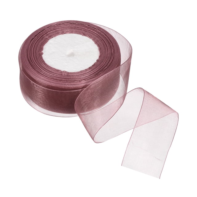 Unique Bargains 4cm 50 Yard Sheer Organza Ribbon Chiffon Fabric Gift Wrapping, Lilac