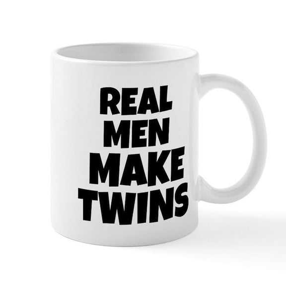 CafePress - Real Men Make Twins Mug - 11 oz Ceramic Mug - Novelty Coffee Tea Cup