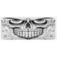 thumbnail image 1 of Day of the Dead Kitchen Mat, Scary Skull Face with Angry Expression Art Image, Plush Decorative Kitchen Mat with Non Slip Backing, 47" X 19", Pale Grey White, by Ambesonne, 1 of 1