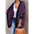 thumbnail image 2 of Women's Colorful Open Front Knit Cardigan Long Sleeve Loose Oversized Pullover Sweater Coat, 2 of 5