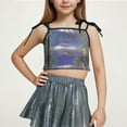 thumbnail image 2 of AUNVITO Kids Sequins Tube Top Stretch Bandeau Strapless Sequin Crop Tops Party Club Wear Top for Girls Dancewear Streetwear, 2 of 5