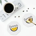 thumbnail image 5 of Disketp Summer Funny Coasters,6 Pcs Leather Coasters With Holder, Perfect Housewarming Hostess Gifts,Protect Furniture From Water Marks Scratch And Damage, 5 of 9