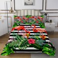 thumbnail image 1 of Erosebridal Cartoon Flamingo Coverlet Set King, Tropical Palm Tree Leaves Bedding Set, Striped Decor, Super Cozy 3-Piece, 1 of 5