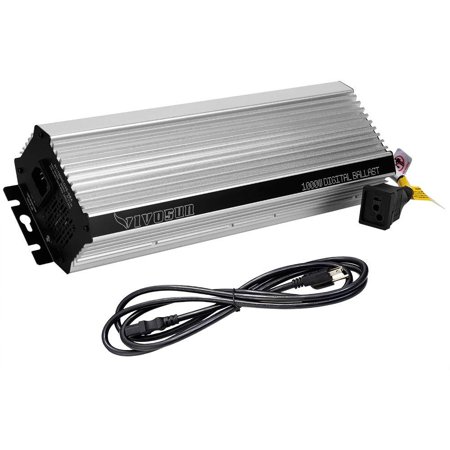 VIVOSUN 1000 Watt Dimmable Electronic Digital Ballast - Enhanced Internal Fan Cooled Operation 25% Less Heat Generated for 15% Longer Service Life (Best 1000w Digital Ballast)