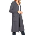 thumbnail image 2 of Women's Casual Loose Fit Side Pockets Solid Soft Lightweight Long Cardigan, 2 of 4