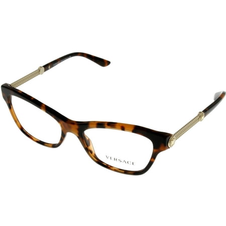Versace Prescription Eyeswear Frames Womens Cat Eye Havana VE3214 944 Size: Lens/ Bridge/ Temple:52- 16- 140- 34.2