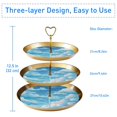 thumbnail image 3 of Cloud Elegant Plastic Dessert Stand with Iron Pillars for Parties and Events - 32cm Height, 21cm/24cm/27cm Plates, 3 of 6