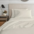 thumbnail image 6 of Purity Home 100% Organic Cotton Queen Ivory Percale Bedsheet set, 300 Thread Count Breathable, Super Soft, & Cozy 4-Piece Set, 6 of 9