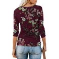 thumbnail image 2 of T-shirt Henley à Manches Courtes/longues pour Femmes, Décontracté, Basique, 2 of 2
