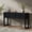 Black + Rectangular + MDF,Pine, variant on [Video] Geometric Carved Console Table with 3 Soft-Close Drawers, Fluted Leg Details, Entryway Sofa Table for Living Room Hallway, Natural