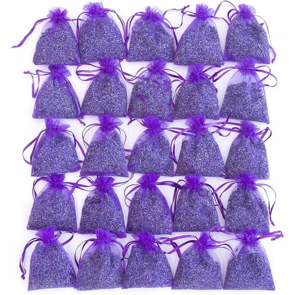 Artrylin Lavender Sachets for Drawers and Closets Scents, Lavender Sachets Wedding Toss Set of 25, Home Fragrance Sachet for Closets and Drawers, Purple