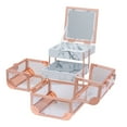 thumbnail image 5 of Impressions Vanity Savvy SlayCube Makeup Travel Case, Makeup Organizer with Mirror (Rose Gold Clear White Marble), 5 of 9