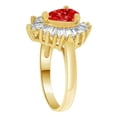 thumbnail image 2 of 14k Yellow Gold, Fancy Estate Style Cocktail Ring Created Color Pear CZ Synthetic Jan Birthstones Size 07.5, 2 of 3
