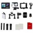thumbnail image 1 of Cámara de acción, 4K 60FPS, 20MP, pantalla táctil dual, impermeable 131FT, EIS, ángulo 170°, WiFi, zoom 5X, para buceo y bicicleta, negro, 1 of 7