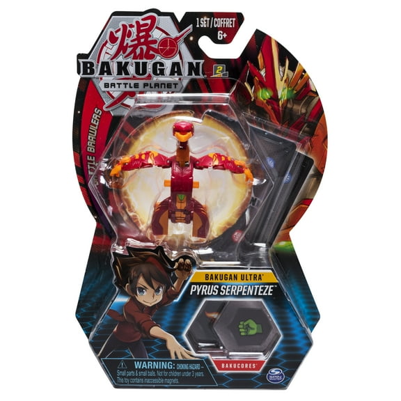 Bakugan Ultra, Pyrus Serpenteze, Collectible Action Figure and Trading Card, for Ages 6 and Up (3")