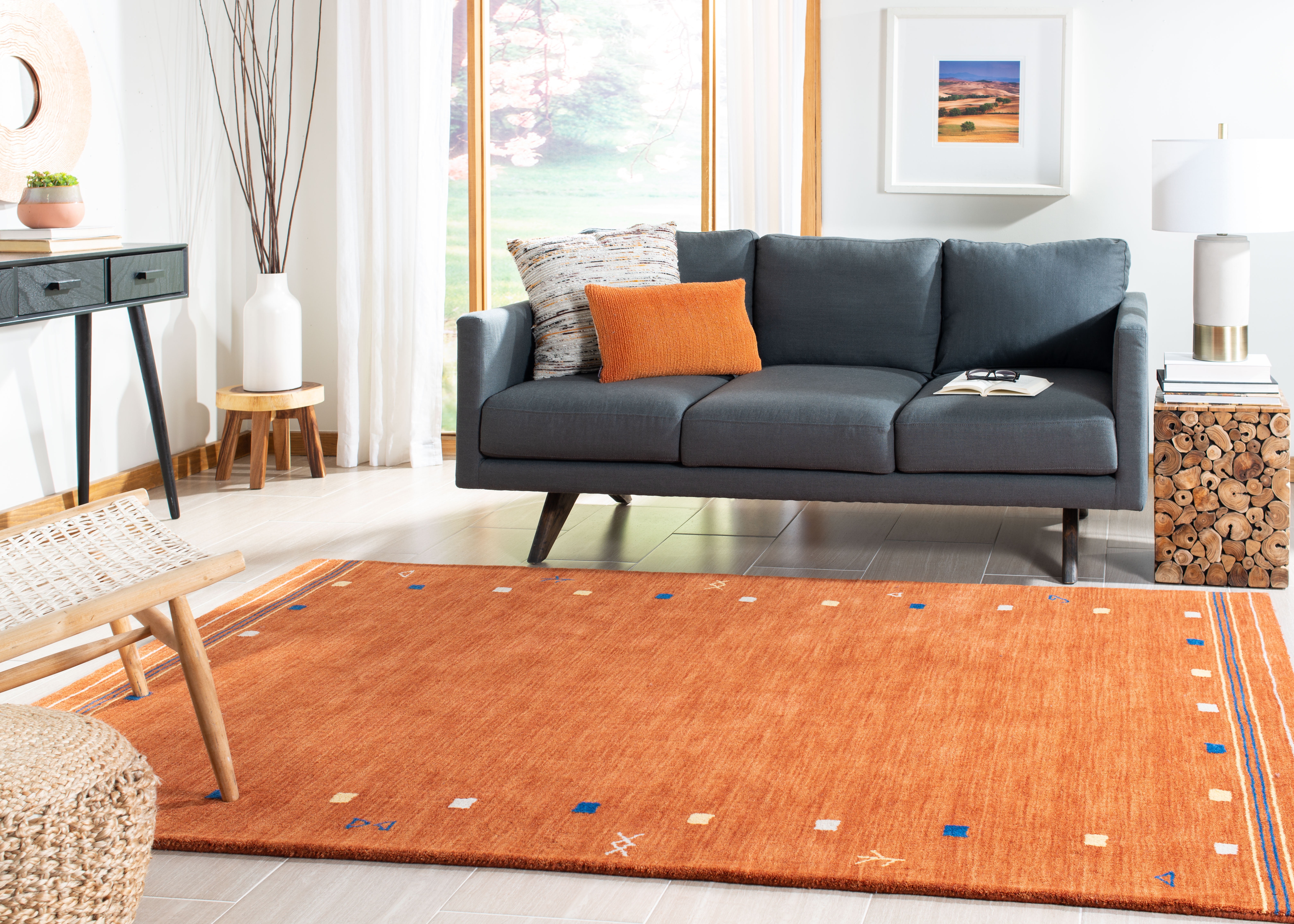 Safavieh Himalaya Charmaine Solid Wool Area Rug, Rust, 5' x 8'