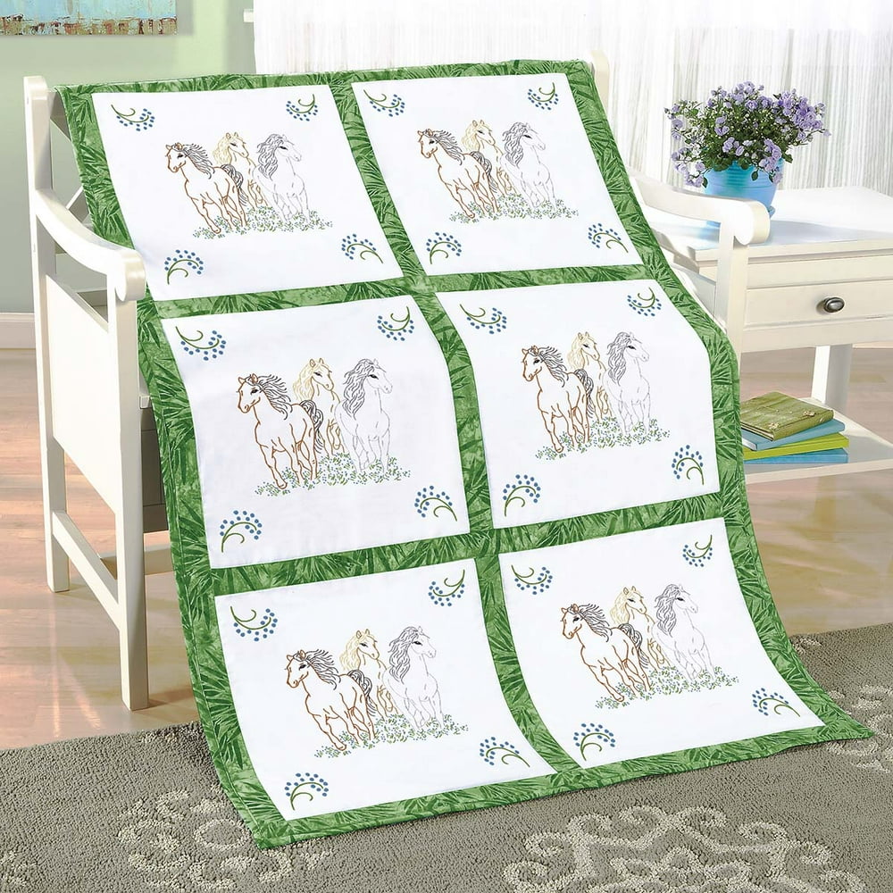 Herrschners® Running Free Quilt Blocks Stamped Embroidery