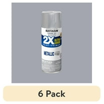(6 pack) Aluminum, Rust-Oleum American Accents 2X Ultra Cover Metallic Spray Paint-327907, 12 oz