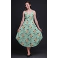 thumbnail image 3 of Bimba Robe à Imprimé Floral pour Femmes Bretelles Spaghetti Col en V Midi Tenue de Plage-TTTG, 3 of 5