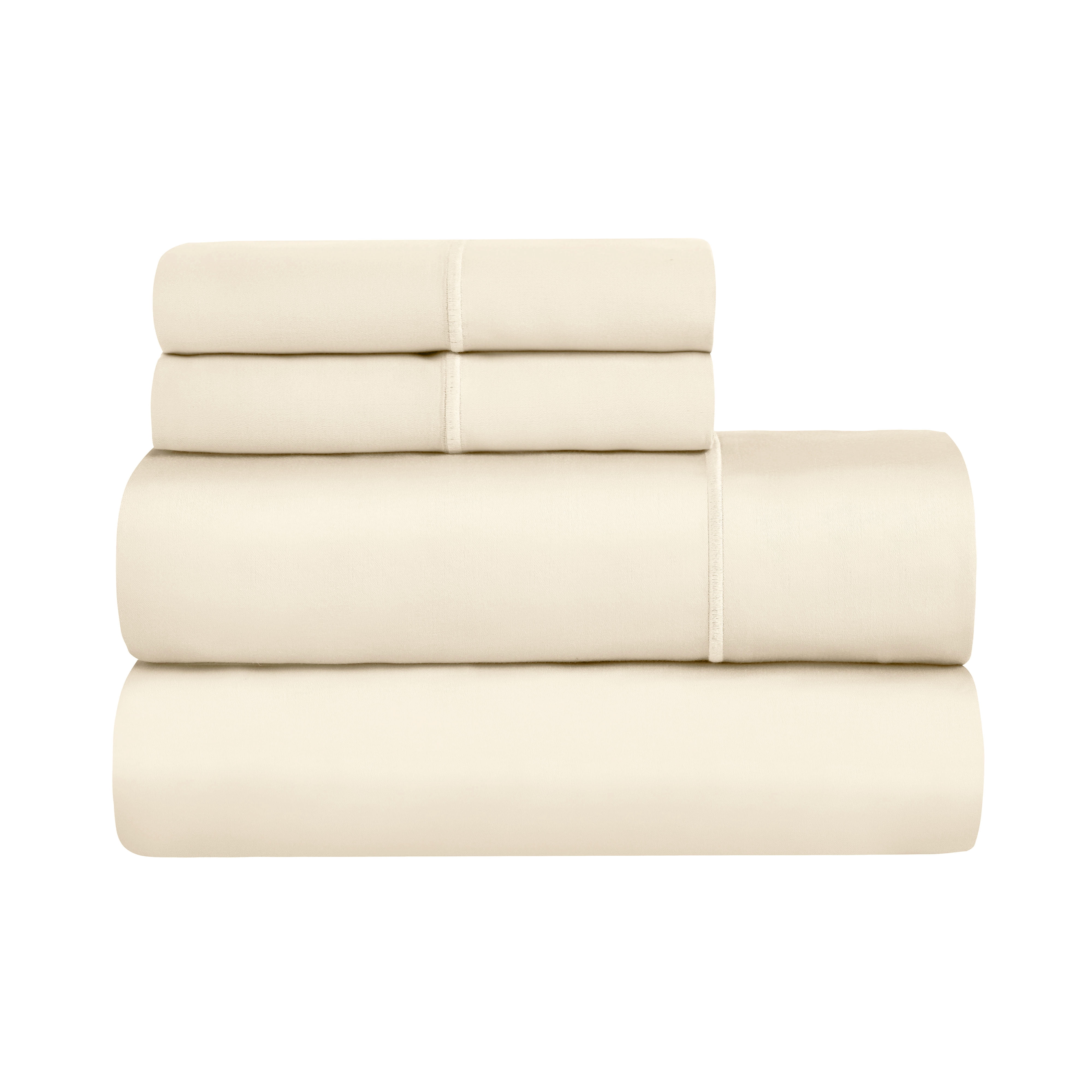 Superior Egyptian Cotton Embroidered 650 TC Deep Pocket Sheet Set, California King, Ivory