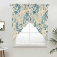 thumbnail image 5 of Spring Meadow Blooms Kitchen Window Curtains, Swag Curtains Valance for Bedroom Living Room Bathroom, Teal Yellow Botanical Rod Pocket Window Treatment Curtain Block Drapes 2 Panels 36"x63", 5 of 9