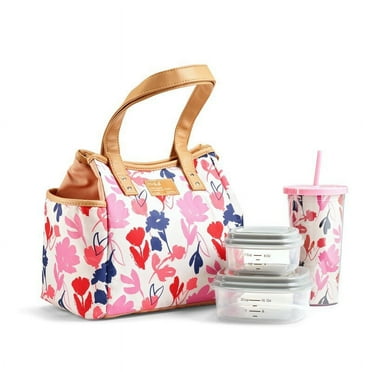 Westerly Lunch Bag Kit with 2 containers and Matching Tumbler - Botanical Silo Pink