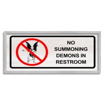 Stupell Industries Demons In Restroom Humor Graphic Art Gray Framed Art Print Wall Art, Design by Lil' Rue