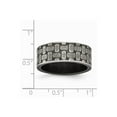 thumbnail image 6 of Solid Stainless Steel Matte Brushed Finish Vintage Antiqued Textured Wedding Band Ring Size 9.5, 6 of 7