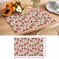 thumbnail image 6 of Red Strawberry Placemats Set of 6, Pink Flower Summer Fruit Vintage Linen Non-Slip Place Mats Washable Table Mats for Kitchen Dining Table Decorations Indoor/Outdoor, 6 of 9