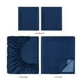 thumbnail image 5 of Mainstays Super Soft Brushed Microfiber Bed Sheet Set, Full, Navy Geo, 4 Piece, 5 of 12