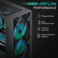 thumbnail image 3 of Funda para PC MUSETEX ATX NN8 con 6 ventiladores PWM ARGB, vidrio templado, 3 of 6