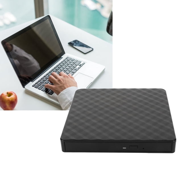 DVD Burner, Black High Speed Data Transfer USB3.0 Plug and Play External CD DVD Drive Shockproof for Computer for Desktop