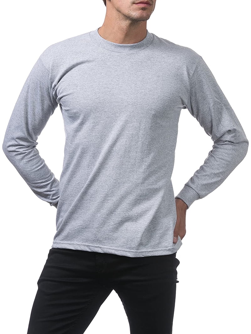 Mancozy Men's 2-Pack Long Sleeve Crew Neck T-Shirts - Soft Fitted Tees For Casual Wear