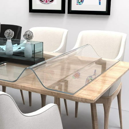 

28 x 54 Inch Clear Table Cover Protector 1.5mm Thick Custom PVC Table Cover Tablecloth Plastic Desk Pad Mat Waterproof Vinyl Table Top Protector for Kitchen Coffee Table Writing Desk