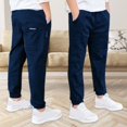 thumbnail image 4 of KAUOD Kids Boys Tapered Pants Straight Slim Fit Elastic Waist Uniform Trousers with Pockets Toddler Plain Dress Pants, 4 of 5